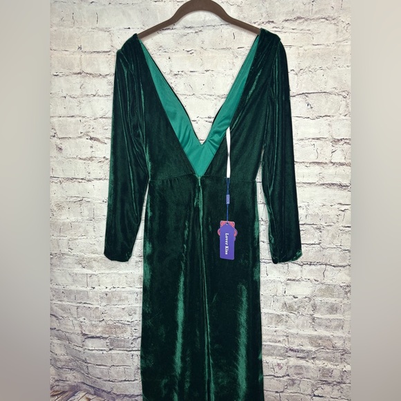 NWT 0 Lover Kiss Women Long Sleeve Velvet Formal Dress - Picture 7 of 9